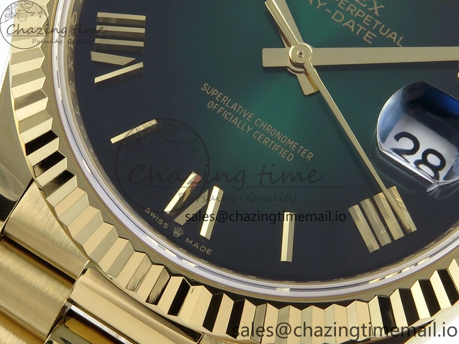 Best AAA Replica Sites Green Weight) 803 1:1 on Edition Effortless Bracelet 228238 (Gain Ombre Date President Noob Day 40 YG A2836 Roman Dial Best 1226